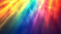 Vibrant rainbow light rays streaming diagonally across dark background create dynamic motion effect with glowing multicolored beams and soft blending transitions.