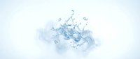 Water splash with ice cubes frozen in motion against white background, suitable for beverage, refreshment, and cooling product advertising.