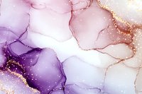 Abstract fluid art background in purple and pink tones with gold glitter effect, flowing watercolor marble texture creates elegant luxury design pattern.