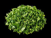Chopped fresh green lettuce pile isolated on transparent background, ready for culinary designs, recipe graphics, food packaging, restaurant menus, cooking blogs, and print-on-demand products.