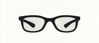 Classic black eyeglasses with rectangular frames isolated on white background, suitable for vision correction, fashion accessories, and optical store advertising.