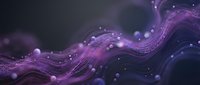 Glowing purple and violet wave with floating particles on dark background, futuristic digital flow for tech banners and wallpapers.