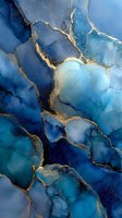 Abstract blue marble texture with golden veins and organic flowing patterns for luxury interior design and modern artistic backgrounds.