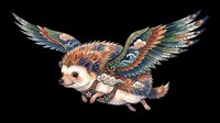 Steampunk hedgehog with mechanical wings isolated on transparent background, ready for t-shirts, stickers, clipart, sublimation and print-on-demand designs.