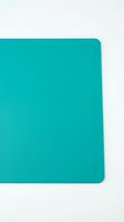 Turquoise notebook with rounded corners and soft shadow on neutral background, suitable for stationery, office supplies, and business branding projects.
