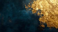 Abstract luxury background with dark teal blue textured surface and gold leaf effect creating elegant contrast, suitable for high-end design projects.