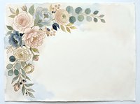 Vintage floral corner arrangement with roses, eucalyptus and botanical elements on cream background, isolated for wedding invitations and greeting card design.