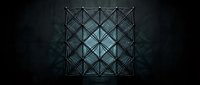 Geometric wireframe cube structure with interconnected lines forming diamond patterns on dark background for technology and design projects.