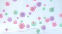 Abstract pastel circles in pink, purple and mint green floating on soft gradient background for modern design projects and creative layouts.
