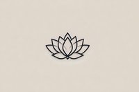 Minimalist black lotus flower outline on neutral beige background, symbolizing purity and spiritual growth for wellness branding and meditation practices.