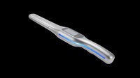 Stainless steel tweezers with blue ergonomic grip, isolated on transparent background. Ready for clipart, print-on-demand products, sublimation designs, t-shirt graphics, and digital design projects.