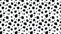 Seamless pattern of random black organic shapes and dots on white background, tiles into single continuous design for textiles, wallpaper, and graphic projects.