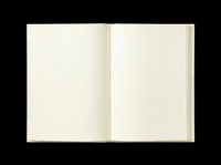 Open blank notebook with empty pages, isolated on transparent background. Ready for stickers, clipart, print on demand, T-shirt design, and sublimation projects.