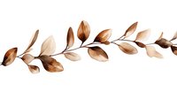 Elegant watercolor branch with brown and beige leaves in minimalist style on white background, isolated botanical element for decorative design projects.