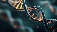 DNA double helix structure with glowing molecular bonds showcasing genetic research and biotechnology advancement in modern scientific laboratory setting.