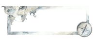 Watercolor world map with compass on white background, isolated design element for travel, adventure, and geography projects.