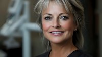 Middle-aged woman with shoulder-length blonde hair and warm smile, wearing professional attire. Suitable for corporate, business, and lifestyle editorial use.