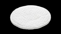 White quilted round placemat isolated on transparent background, ready for t-shirt design, clipart, stickers, print-on-demand products and sublimation projects.