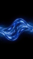 Blue liquid wave with sparkling droplets flowing against black background for dynamic motion graphics and digital art projects.