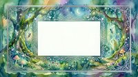 Watercolor jungle frame with tropical leaves and vines on transparent background, perfect for nature-themed designs and botanical artwork projects.