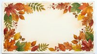 Autumn leaves and berries frame a cream background, creating a seasonal border design suitable for fall invitations, greeting cards, and seasonal marketing materials.