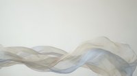 Flowing translucent fabric waves in soft neutral tones against white background, isolated design element suitable for overlays, backgrounds, and creative compositions.