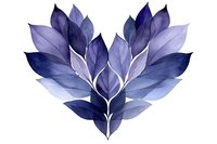 Watercolor purple leaves arranged in heart shape on white background, botanical illustration for wedding invitations, greeting cards and romantic designs.
