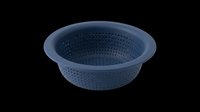Dark blue colander with perforated holes, isolated on transparent background. Ready for kitchen product design, e-commerce, print-on-demand, and digital culinary graphics.