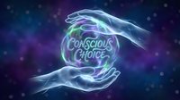 Glowing hands protecting conscious choice sphere with ethereal energy waves on cosmic purple background for mindfulness and decision making concepts.