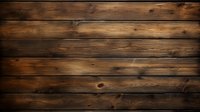 Rustic dark brown wooden planks background with natural grain texture and knots, illuminated from above creating dramatic shadows and depth.