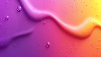 Abstract colorful gradient background with water drops and flowing wave design in purple, pink, orange and yellow colors creating dynamic modern composition.