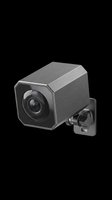 Security camera with wide-angle lens on wall mount, isolated on transparent background. Ready for T-shirts, stickers, clipart, print on demand, and sublimation design use.