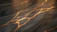 Dramatic golden lightning bolts illuminating dark stormy sky with electric energy patterns creating powerful atmospheric weather phenomenon for backgrounds.