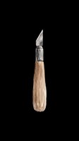 Watercolor wood carving knife with wooden handle, isolated on transparent background. Ready for stickers, print on demand, sublimation, and T-shirt design use.