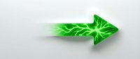 Glowing green arrow with leaf texture pointing right on white background, symbolizing growth, eco-friendly progress, and sustainable business direction for environmental concepts.
