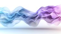 Ethereal flowing waves in soft blue and purple gradient create dynamic abstract background with smooth transparent layers and gentle motion effect.