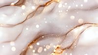 Luxurious marble texture with gold veins and glowing bokeh effect on cream background. Elegant abstract design with flowing lines and sparkling light elements.