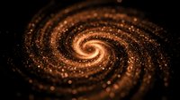 Golden spiral particles swirling in a mesmerizing vortex against dark background, creating an abstract motion effect suitable for backgrounds and visual effects.