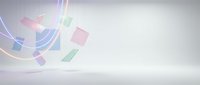 Abstract geometric shapes floating in soft light with flowing curves and pastel colors, ideal for modern design, technology backgrounds, and corporate presentations.