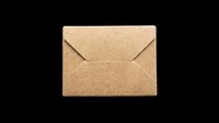 Closed kraft paper envelope isolated on transparent background, ready for clipart, print-on-demand, t-shirt design, stickers, and sublimation projects.