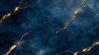 Dark navy blue marble texture with golden veins and cracks creating luxurious natural pattern. Abstract background for elegant interior design and packaging.