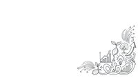 Business growth doodle elements with charts, graphs, arrows and gears on white background for presentations and marketing materials.