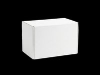 Blank white cardboard box isolated on transparent background, ready for packaging design, branding mockups, product presentations, t-shirt printing, and print-on-demand applications.