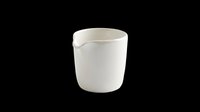 White ceramic mini creamer jug isolated on transparent background, ready for t-shirt design, stickers, clipart, print on demand, and sublimation projects.