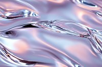 Smooth metallic liquid surface with pink reflections and flowing waves creating abstract modern background pattern for luxury design projects.