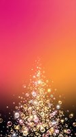 Gradient background transitioning from magenta to coral to golden yellow with floating translucent spheres and particles creating an upward flowing motion, suitable for cosmetics, beauty, wellness and luxury branding projects.