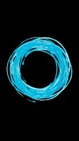 Bright cyan hand-drawn circular brush stroke isolated on transparent background, ready for t-shirt design, clipart, stickers, sublimation and print-on-demand projects.