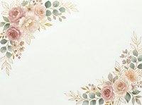 Watercolor floral corner arrangements with roses, eucalyptus, and botanical elements on cream background. Isolated design elements suitable for wedding invitations, greeting cards, and stationery projects.