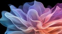 Abstract flowing fabric waves in gradient colors from blue to pink creating elegant motion on black background for modern design projects.