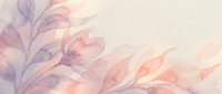Soft watercolor botanical leaves in pastel pink and purple tones create an elegant floral background for wedding invitations and feminine designs.